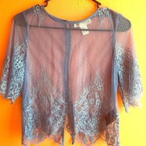 Baby blue cochella h&m collection shirt💙